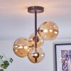 Chehalis lampa sufitowa, kula świetlna 33 cm bursztynowy, 4-punktowe