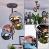 Chehalis lampa sufitowa, kula świetlna 33 cm niebeieski, chrom, zielony, miedziany, przydymiony, 4-punktowe