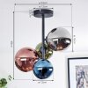 Chehalis lampa sufitowa, kula świetlna 33 cm niebeieski, chrom, zielony, miedziany, przydymiony, 4-punktowe