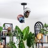 Chehalis lampa sufitowa, kula świetlna 33 cm niebeieski, chrom, zielony, miedziany, przydymiony, 4-punktowe