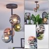 Chehalis lampa sufitowa, kula świetlna 27 cm niebeieski, chrom, zielony, przezroczysty, miedziany, przydymiony, 4-punktowe