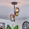 Chehalis lampa sufitowa, kula świetlna 27 cm niebeieski, chrom, zielony, przezroczysty, miedziany, przydymiony, 4-punktowe