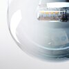 Chehalis lampa sufitowa, kula świetlna 27 cm niebeieski, chrom, zielony, przezroczysty, miedziany, przydymiony, 4-punktowe