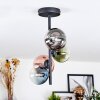 Chehalis lampa sufitowa, kula świetlna 27 cm niebeieski, chrom, zielony, przezroczysty, miedziany, przydymiony, 4-punktowe