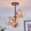 Chehalis lampa sufitowa, kula świetlna 33 cm bursztynowy, przezroczysty, 4-punktowe