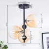 Chehalis lampa sufitowa, kula świetlna 33 cm bursztynowy, przezroczysty, 4-punktowe