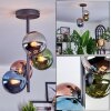 Chehalis lampa sufitowa, kula świetlna 27 cm niebeieski, chrom, zielony, miedziany, przydymiony, 4-punktowe