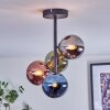 Chehalis lampa sufitowa, kula świetlna 27 cm niebeieski, chrom, zielony, miedziany, przydymiony, 4-punktowe