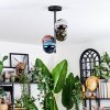 Chehalis lampa sufitowa, kula świetlna 27 cm niebeieski, chrom, zielony, miedziany, przydymiony, 4-punktowe