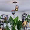 Chehalis lampa sufitowa, kula świetlna 27 cm niebeieski, chrom, zielony, miedziany, przydymiony, 4-punktowe