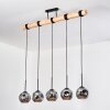 Ripoll lampa wisząca, kula świetlna, lampa wisząca kolory naturalne, czarny, 5-punktowe