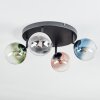 Chehalis lampa sufitowa, kula świetlna niebeieski, chrom, zielony, przezroczysty, miedziany, przydymiony, 4-punktowe