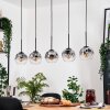 Ripoll lampa wisząca, kula świetlna, lampa wisząca kolory naturalne, czarny, 5-punktowe