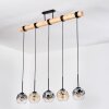 Ripoll lampa wisząca, kula świetlna, lampa wisząca kolory naturalne, czarny, 5-punktowe