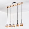Ripoll lampa wisząca, kula świetlna, lampa wisząca kolory naturalne, czarny, 5-punktowe