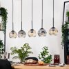 Ripoll lampa wisząca, kula świetlna, lampa wisząca kolory naturalne, czarny, 5-punktowe