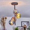 Chehalis lampa sufitowa, kula świetlna 27 cm niebeieski, chrom, zielony, miedziany, przydymiony, 4-punktowe