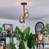 Chehalis lampa sufitowa, kula świetlna 27 cm niebeieski, chrom, zielony, miedziany, przydymiony, 4-punktowe