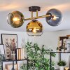 Koyoto lampa sufitowa, kula świetlna złoty, czarny, 3-punktowe