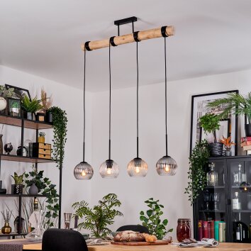 Koyoto lampa wisząca, kula świetlna, lampa wisząca kolory naturalne, czarny, 4-punktowe