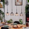 Koyoto lampa wisząca, kula świetlna, lampa wisząca kolory naturalne, czarny, 4-punktowe