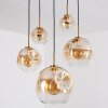 Ripoll lampa wisząca, kula świetlna, lampa wisząca złoty, czarny, 5-punktowe