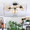 Koyoto lampa sufitowa, kula świetlna złoty, czarny, 3-punktowe