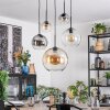 Koyoto lampa wisząca, kula świetlna, lampa wisząca 45 cm bursztynowy, przezroczysty, przydymiony, 5-punktowe