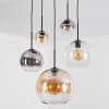 Koyoto lampa wisząca, kula świetlna, lampa wisząca 45 cm bursztynowy, przezroczysty, przydymiony, 5-punktowe
