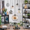 Koyoto lampa wisząca, kula świetlna, lampa wisząca 45 cm bursztynowy, przezroczysty, przydymiony, 5-punktowe