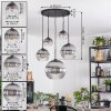 Koyoto lampa wisząca, kula świetlna, lampa wisząca 45 cm przezroczysty, przydymiony, 5-punktowe