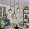 Koyoto lampa wisząca, kula świetlna, lampa wisząca 45 cm przezroczysty, przydymiony, 5-punktowe