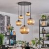 Koyoto lampa wisząca, kula świetlna, lampa wisząca 45 cm bursztynowy, przezroczysty, 5-punktowe