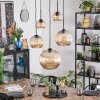 Koyoto lampa wisząca, kula świetlna, lampa wisząca 45 cm bursztynowy, przezroczysty, 5-punktowe