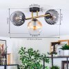 Koyoto Lampa sufitowa, Kula świetlna Złoty, Czarny, 3-punktowe