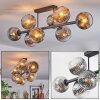 Ripoll lampa sufitowa, kula świetlna chrom, przezroczysty, przydymiony, 8-punktowe