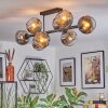 Ripoll lampa sufitowa, kula świetlna chrom, przezroczysty, przydymiony, 8-punktowe