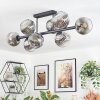 Ripoll lampa sufitowa, kula świetlna chrom, przezroczysty, przydymiony, 8-punktowe