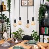 Donel lampa wisząca, lampa wisząca kolory naturalne, czarny, 4-punktowe
