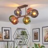 Koyoto lampa sufitowa, kula świetlna niebeieski, zielony, miedziany, 6-punktowe