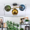 Koyoto lampa sufitowa, kula świetlna złoty, czarny, 3-punktowe