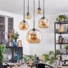 Ripoll lampa wisząca, kula świetlna, lampa wisząca bursztynowy, 5-punktowe