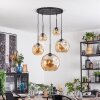 Ripoll lampa wisząca, kula świetlna, lampa wisząca bursztynowy, 5-punktowe