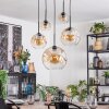 Ripoll lampa wisząca, kula świetlna, lampa wisząca bursztynowy, przezroczysty, 5-punktowe