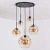 Ripoll lampa wisząca, kula świetlna, lampa wisząca bursztynowy, przezroczysty, 5-punktowe