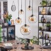 Ripoll lampa wisząca, kula świetlna, lampa wisząca bursztynowy, przezroczysty, 5-punktowe