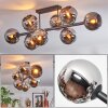 Koyoto lampa sufitowa, kula świetlna chrom, przydymiony, 8-punktowe