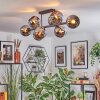 Koyoto lampa sufitowa, kula świetlna chrom, przydymiony, 8-punktowe