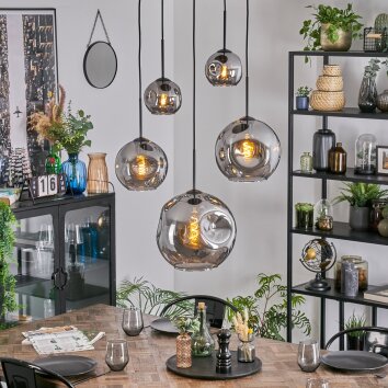 Ripoll lampa wisząca, kula świetlna, lampa wisząca przydymiony, 5-punktowe