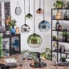 Koyoto lampa wisząca, kula świetlna, lampa wisząca niebeieski, chrom, zielony, przezroczysty, miedziany, przydymiony, 5-punktowe